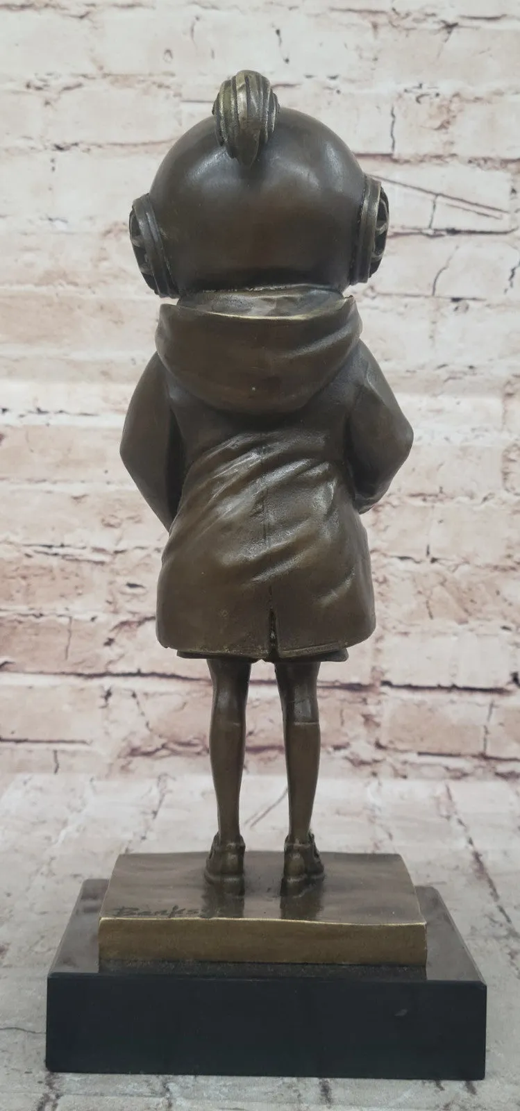 Classic Children`s Theme Bronze Sculpture: Deep Sea Diver Girl Artwork