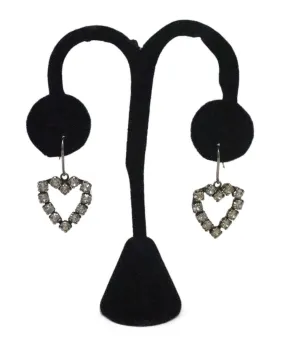 Saint Laurent Crystal Heart Earrings