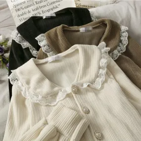 tale Lace  Sweater Top Kawaii Academia Y2K Cottagecore Coquette Fairycore Dollette Princesscore
